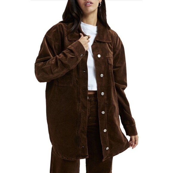 Good American Jackets & Blazers - Good American‎ Brown Corduroy Shacket Xl/xxl 4/5 Womens NWT button Up W/Pockets